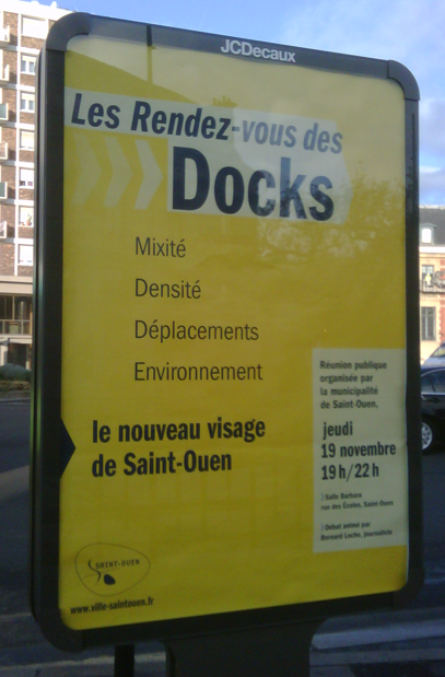 Docks St-Ouen : affichage réunion 19 nov 09